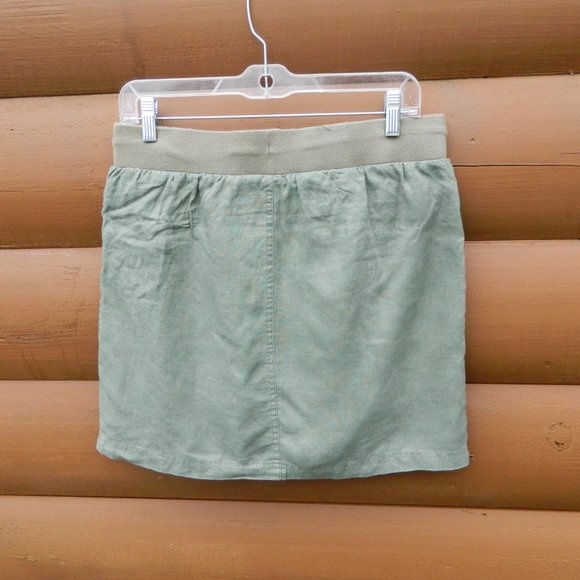 COPY - Ellen Tracy Company Linen Skirt Skort Medium Elastic Waist Drawstring Po… - Picture 3 of 4
